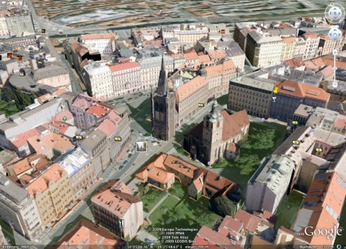 Praha sett fra Google Earth