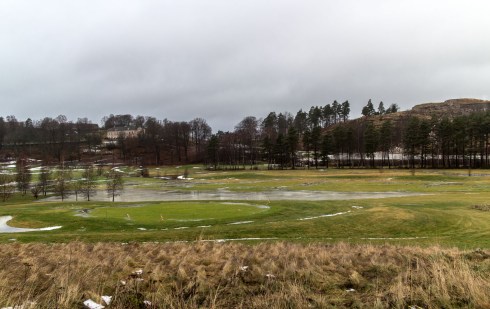 Bilder fra golfbanen på Risum etter regnværet de to siste dagene