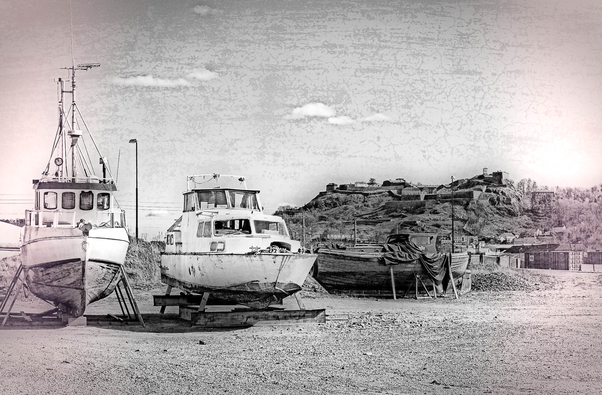 Fra Mølen i Halden med Fredriksten festning i bakgrunnen