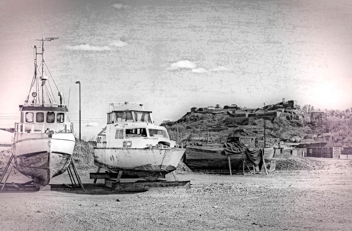 Fra Mølen i Halden med Fredriksten festning i bakgrunnen